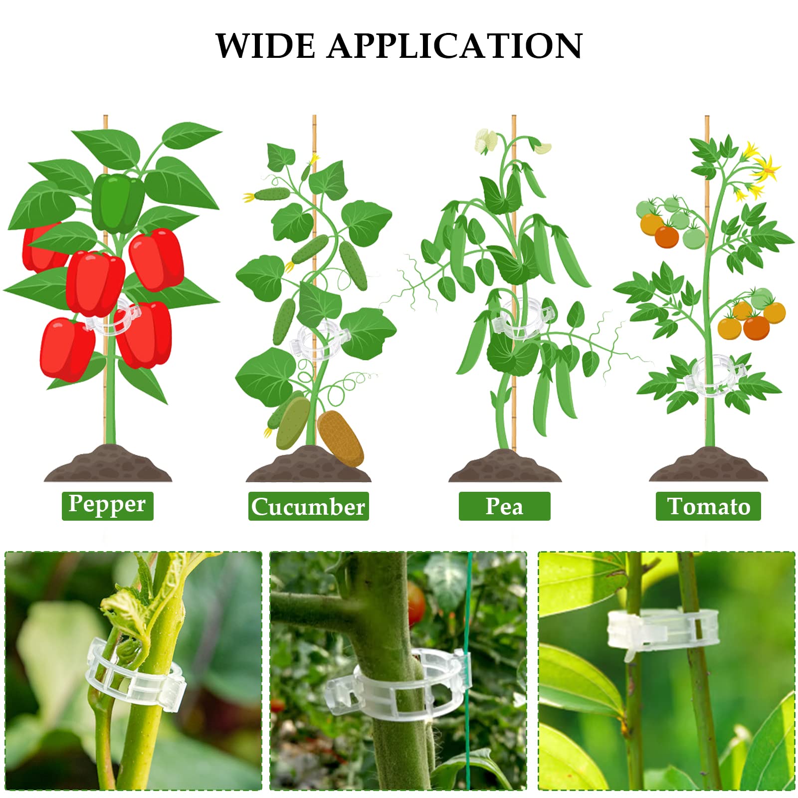 108 Pflanzenclips Set - Wiederverwendbare Halterungen Für Garten