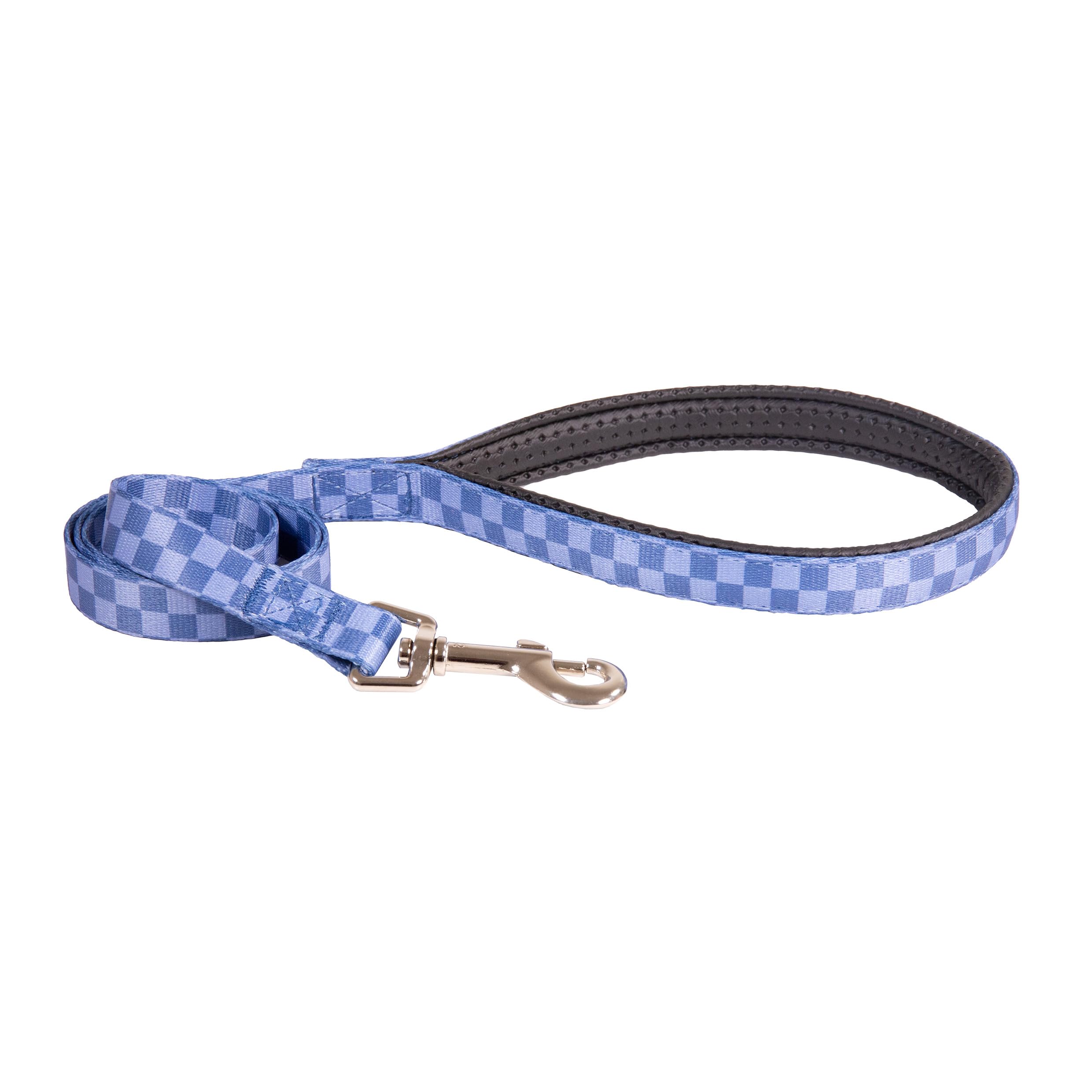 Rosewood Blue Checkerboard Dog Lead – Pet Leash for Small, Medium, Large Dogs – Stylish, Durable Lead with Metal Hardware – 102cm