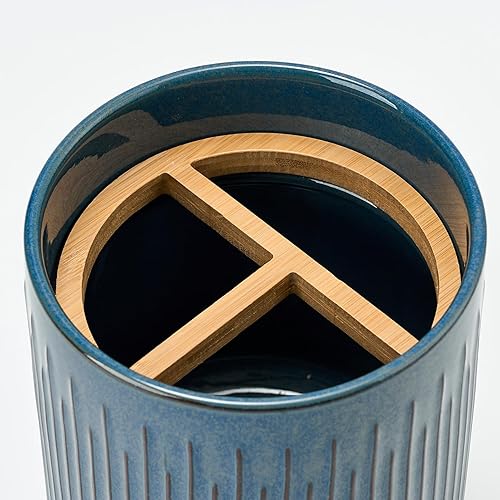 Miniatura 6 de JIEMEI HOME - Soporte para utensilios de cocina, de cerámica grande de 7.2 pulgadas para encimera de cocina, soporte para utensilios con tapete de