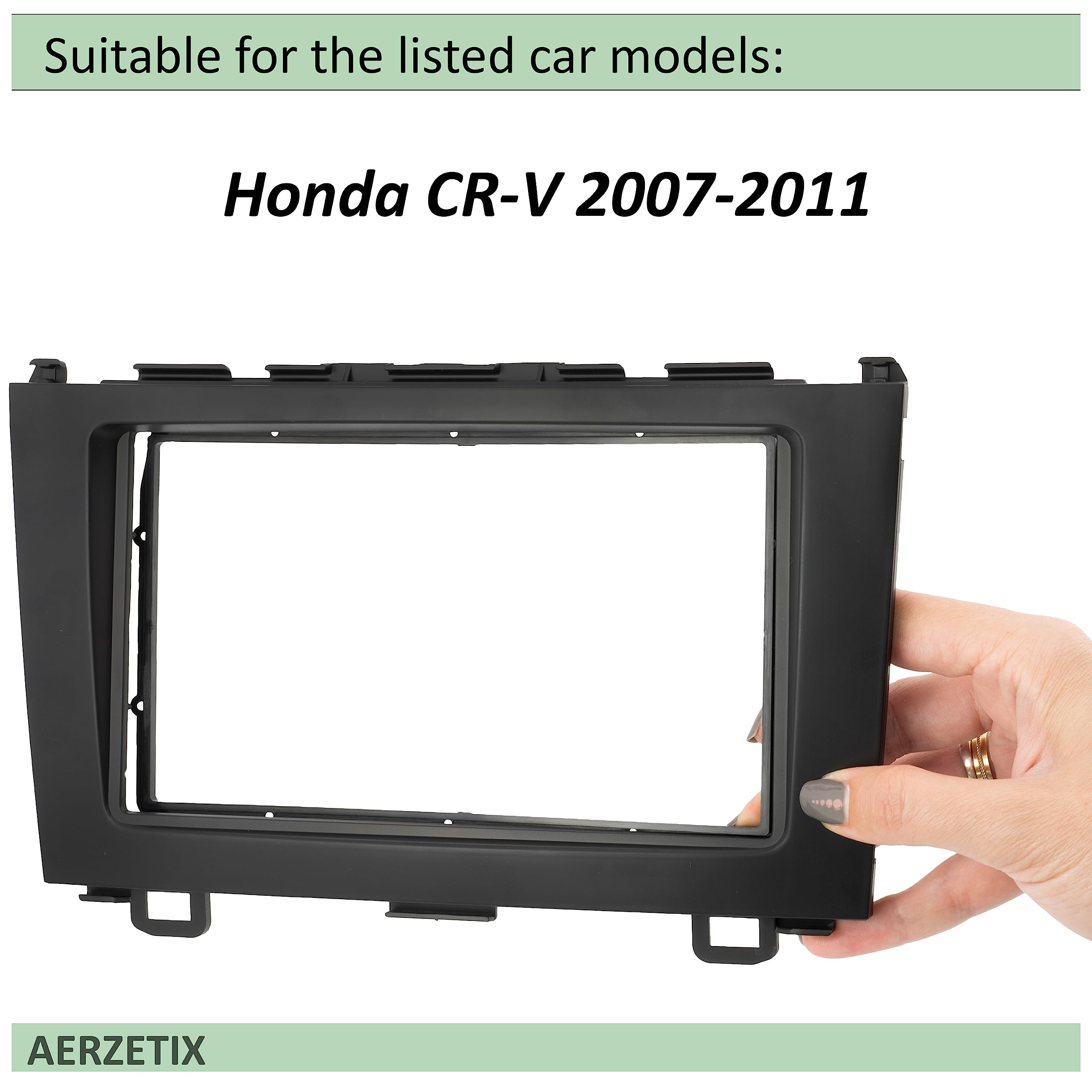 AERZETIX - C42708 - Mascherina telaio adattatore 2 DIN per autoradio - in plastica - compatibile con Honda CR-V 2007-2011