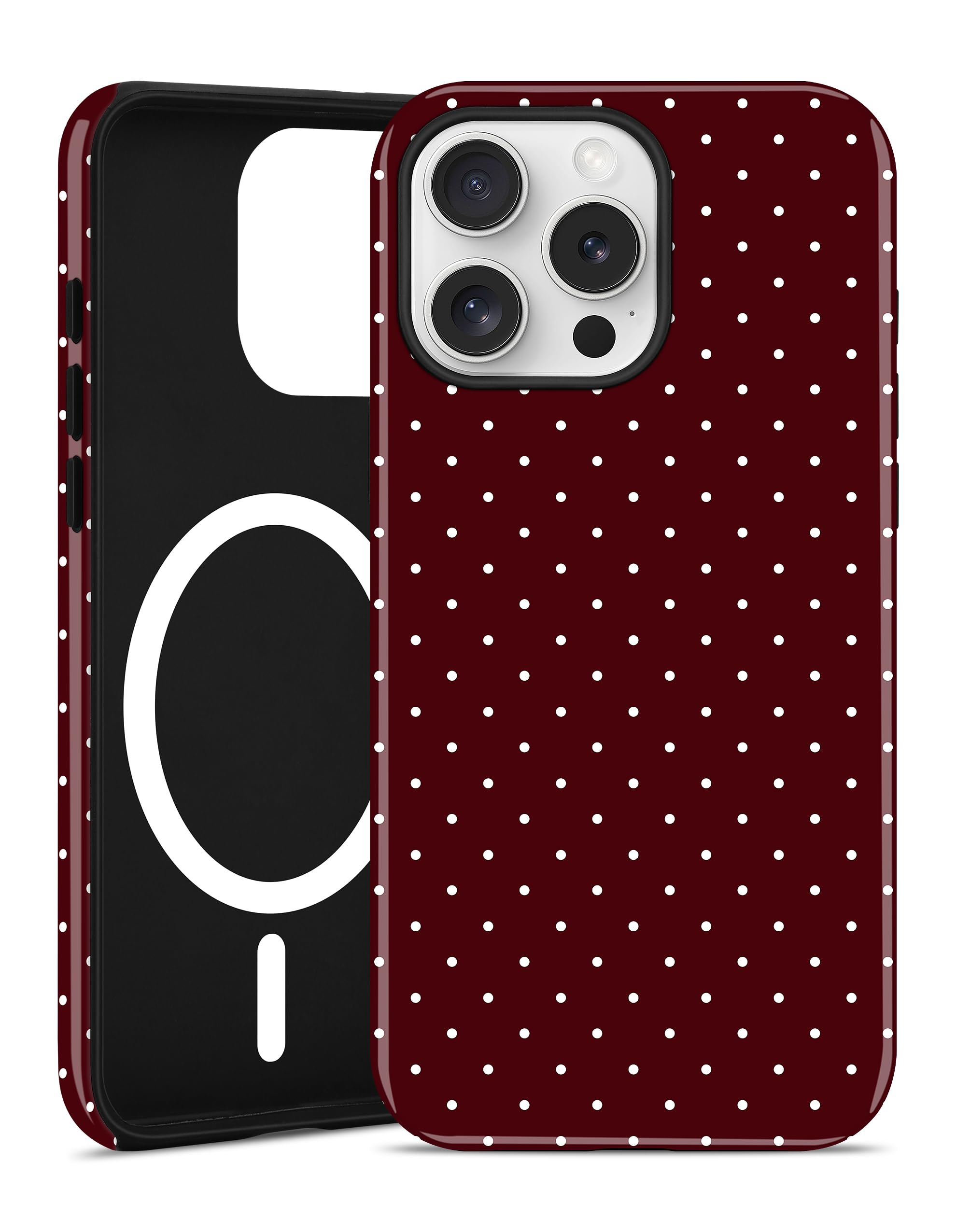 Coque iPhone 16 Pro compatible MagSafe à pois brillant antichoc - 8
