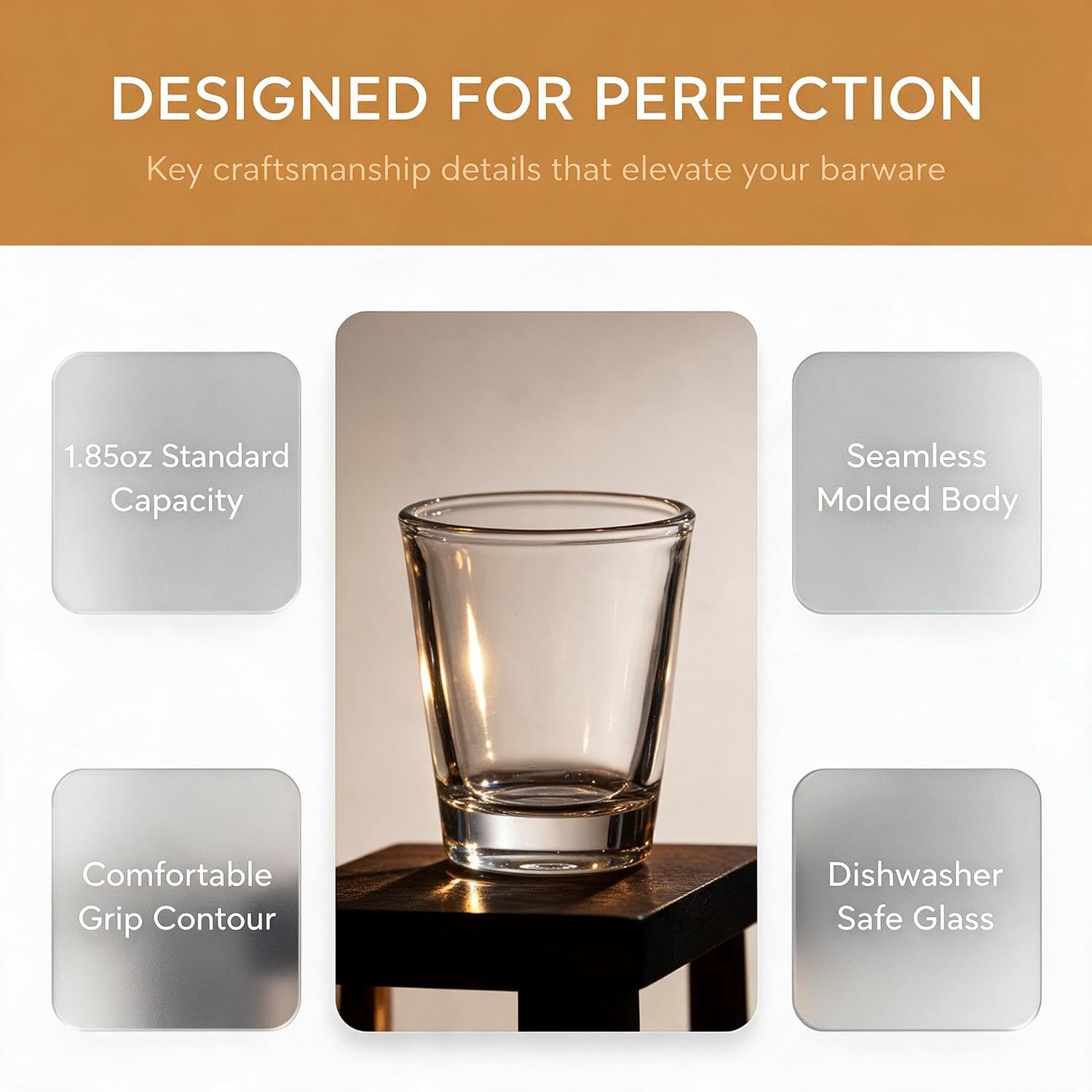 Shot Glasses Heavy Base Clear Glass Cup for Espresso Liquid Wine1.5 oz