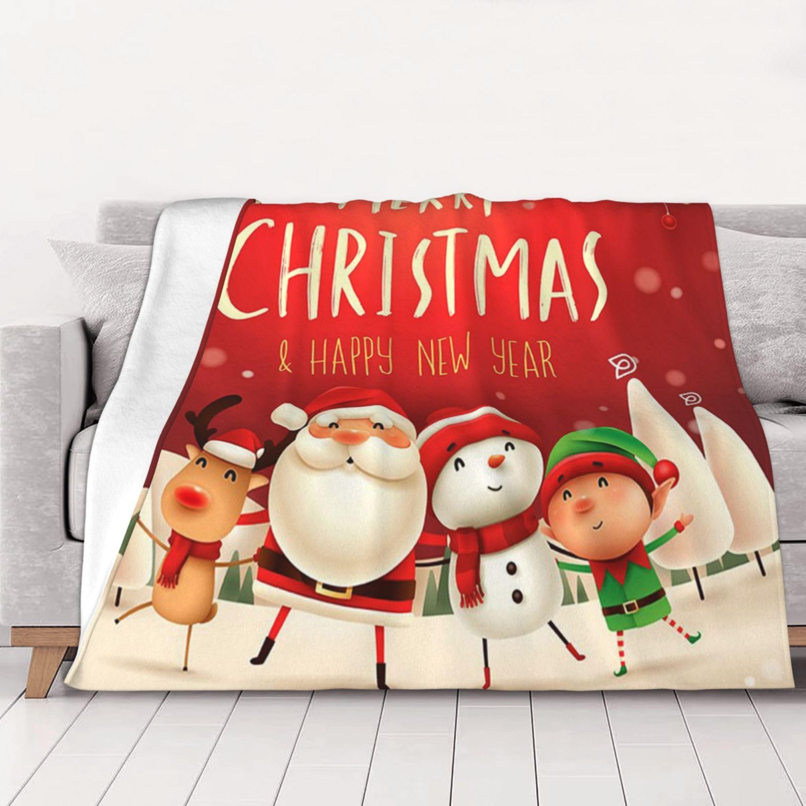 Couverture flanelle Merry Christmas cadeau de Noel doux homme femme