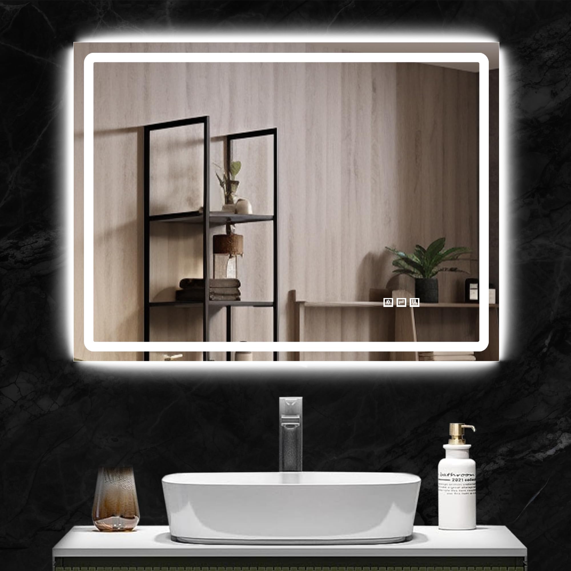 DURASPACE 48 x 36 inch Led Bathroom Mirror with Frontlit and Backlit,Dimmable Vanity Wall Mirror Anti-Fog Memory Mirrors for Bathroom Vanity