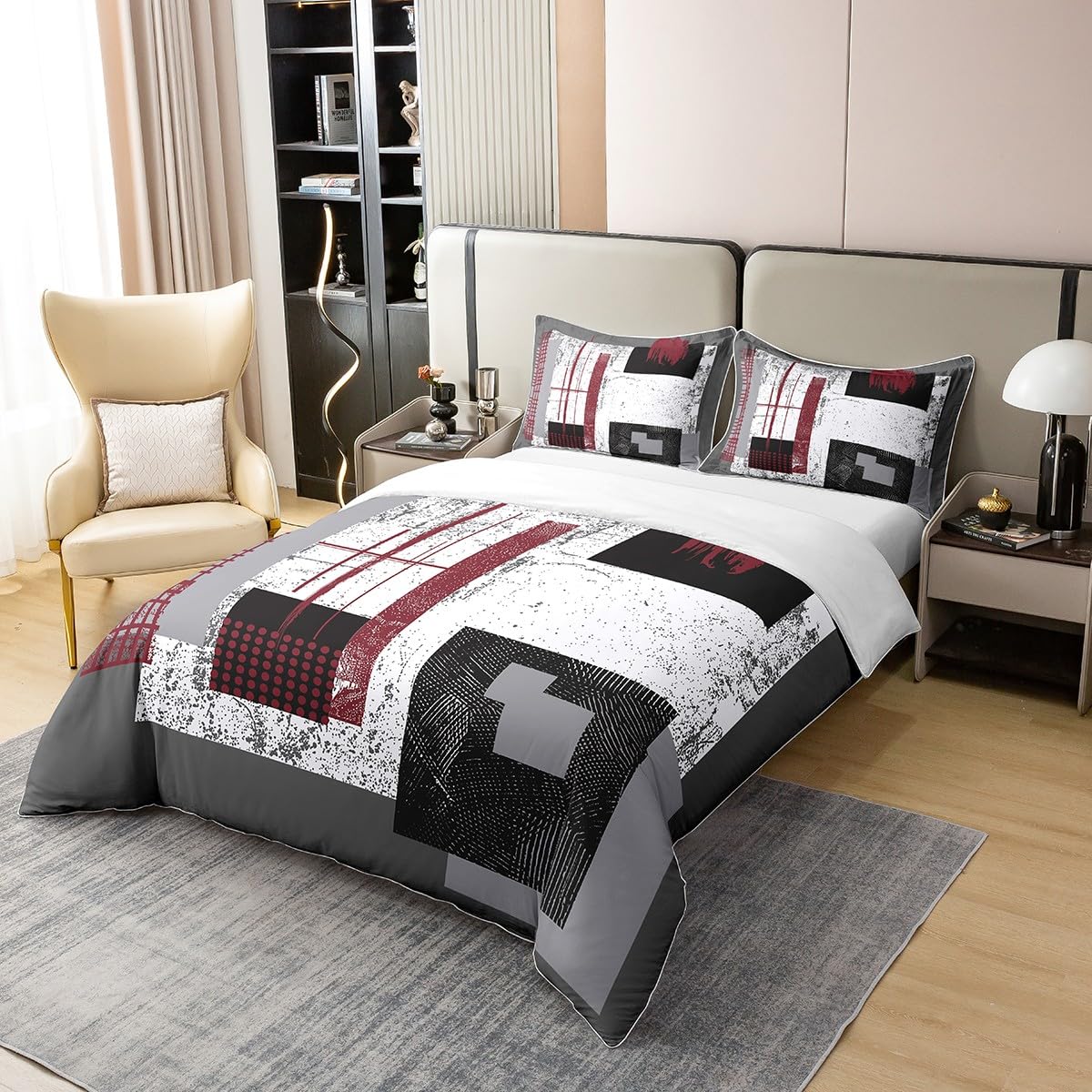 Homewish Bettbezug-Set 240x260 Cm - Kariertes Design, Weiche Baumwolle (inkl. 2 Kissenbezüge)