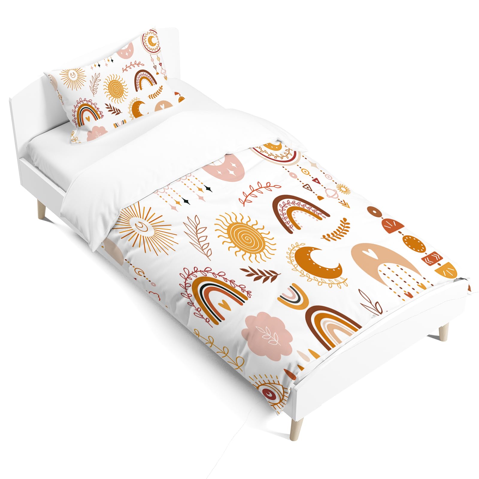 Housse de couette arc-en-ciel lit enfant 90x190 résolvant le problème des draps glissants