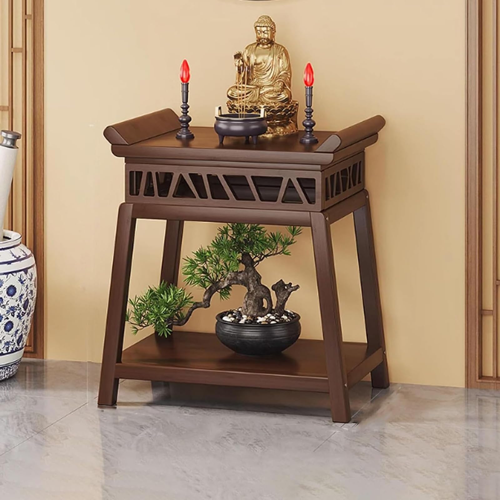 Tables de culte domestiques compactes pour optimiser le rangement des petits salons