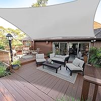 Vista 7 de E&K Sunrise 10 x 10 pies Toldo tipo vela impermeable para exteriores, toldo rectangular para sombrilla, protección UV para pérgola, patio, jardín