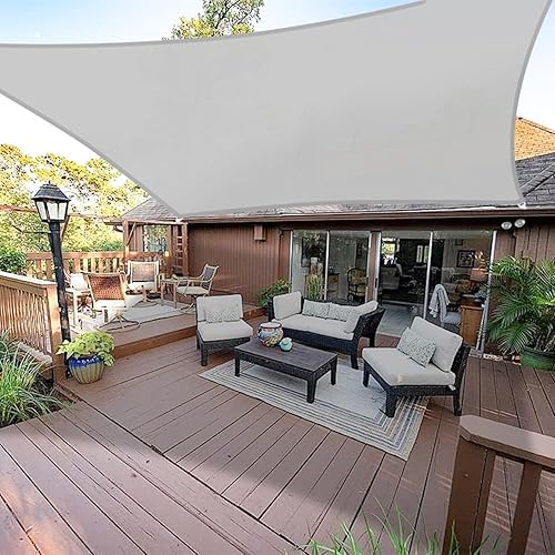 Miniatura 7 de E&K Sunrise - Toldo parasol rectangular impermeable de 12 x 12 pies, para exteriores, bloqueo UV, para pérgola, patio, jardín, terraza (gris claro)