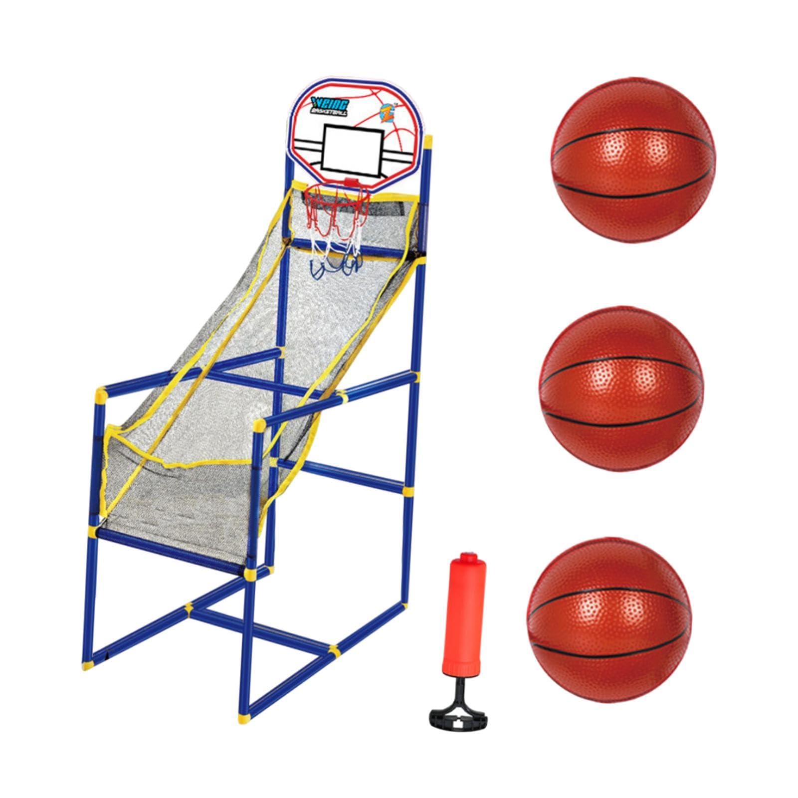 Juego de Baloncesto Arcade de 3 Piezas: Aro de Baloncesto para Niños, Juegos Deportivos, Pelotas Inflables, Soporte Ajustable, Fácil de Usar, con 3 Baloncesto