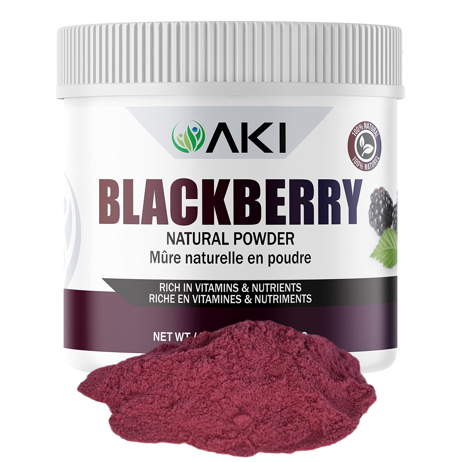BlackBerry Powder, Ideal in Nutrients, Vitamin C, Sugar-Free, Vegan-Friendly | Ideal for Baking, Flavoring, Smoothie, Yogurt, Popsicles, Sprinkle of Magenta Color (5.29 Oz/150Gr)