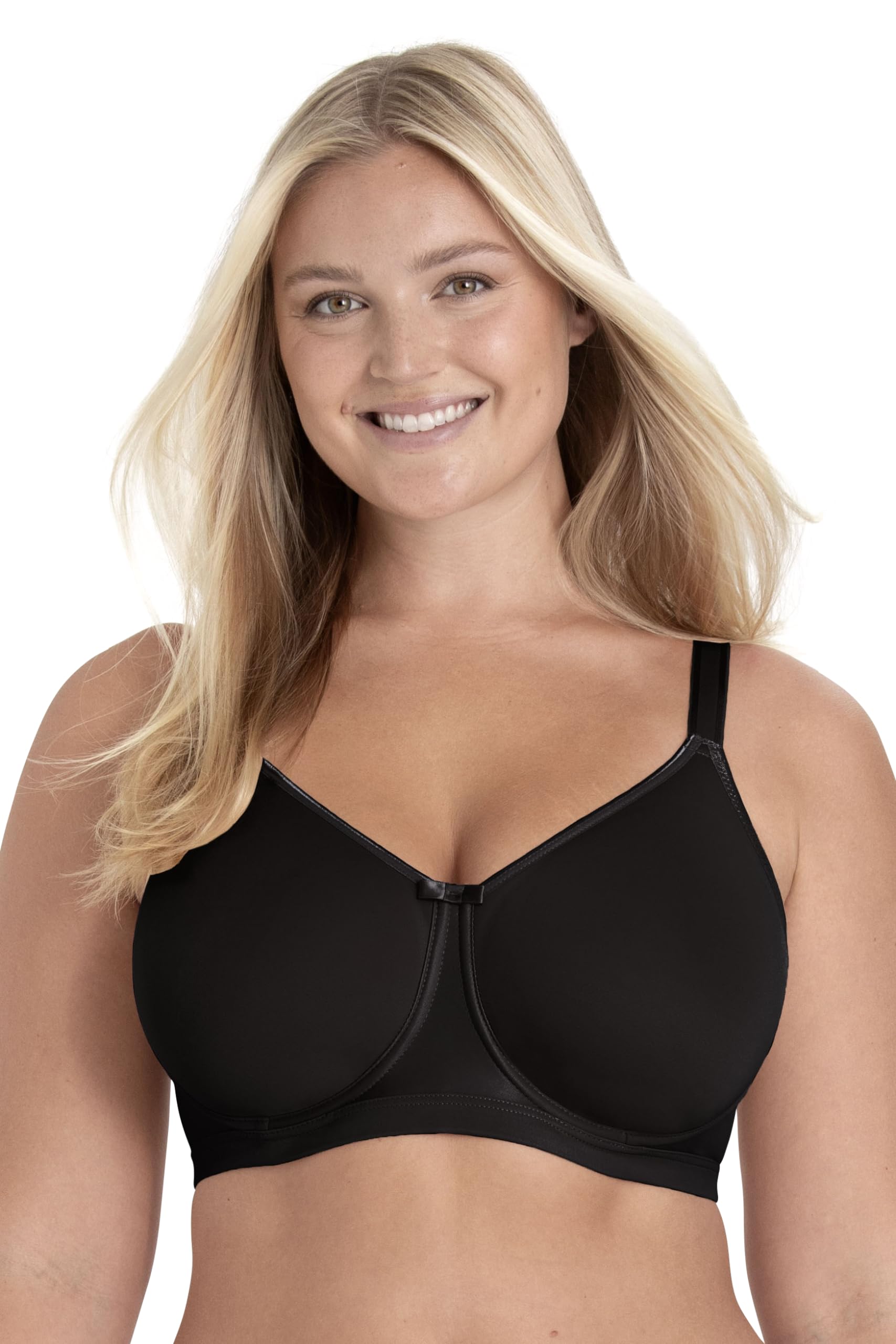 Miss Mary Of Sweden Women's Black Underwired Bra – Full Coverage Seamless Bra With Padded Straps And Breathable Fabric 38C