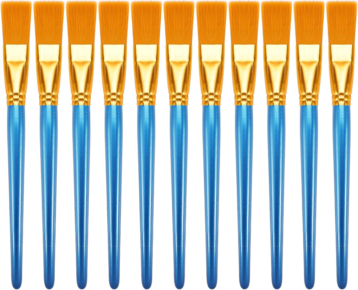 10Pcs Flat Paint Brush Small Paint Brushes for Crafts Mini