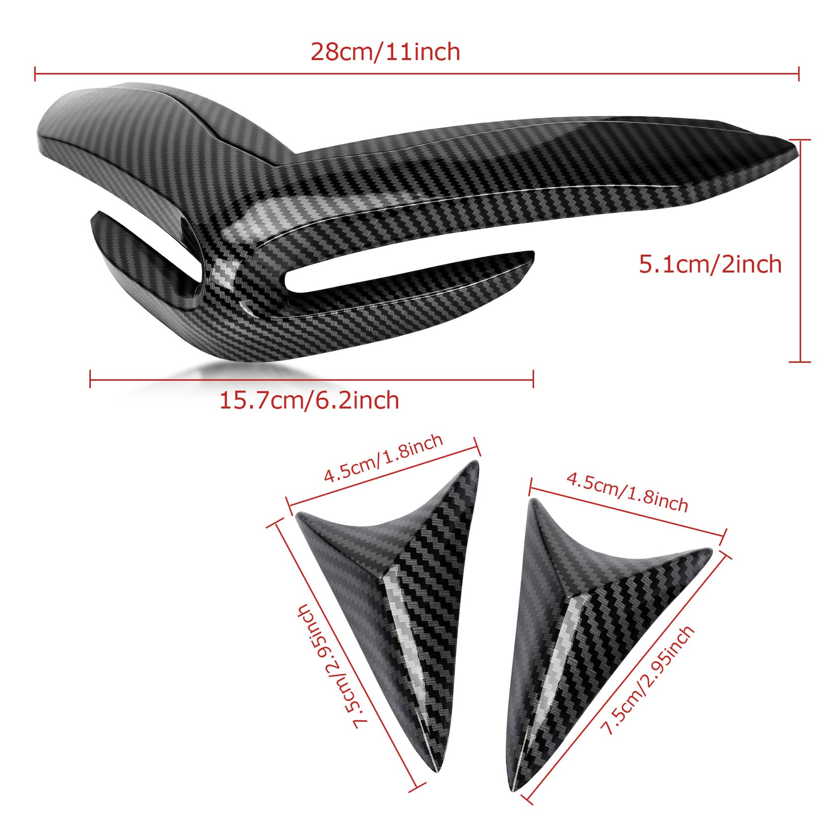 PSLER® Masque de Nez de Carénage Avant de Moto pour Z900 2017-2019 (Carbone)