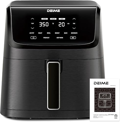 Miniatura 6 de Freidora de aire de 7.5 cuartos de galón, 1700 W, horno sin aceite, freidora de aire saludable, gran capacidad con 12 preajustes, ventana de cocción