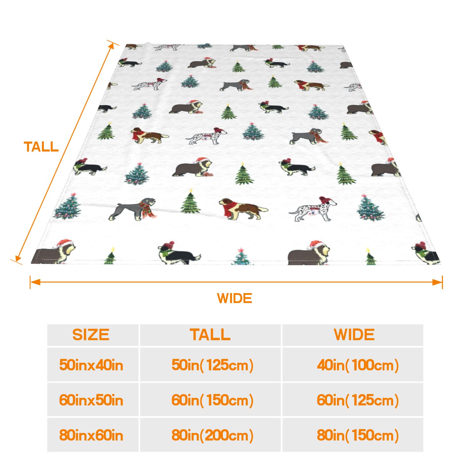 JOOCAR Christmas Dog Throw Blanket Cute Cartoon Dog Blanket Winter Festival Gift Cozy Soft Lightweight Flannel Plush Blankets for Bed Couch Living Room Sofa Chair,40x50 Inch - Image 4