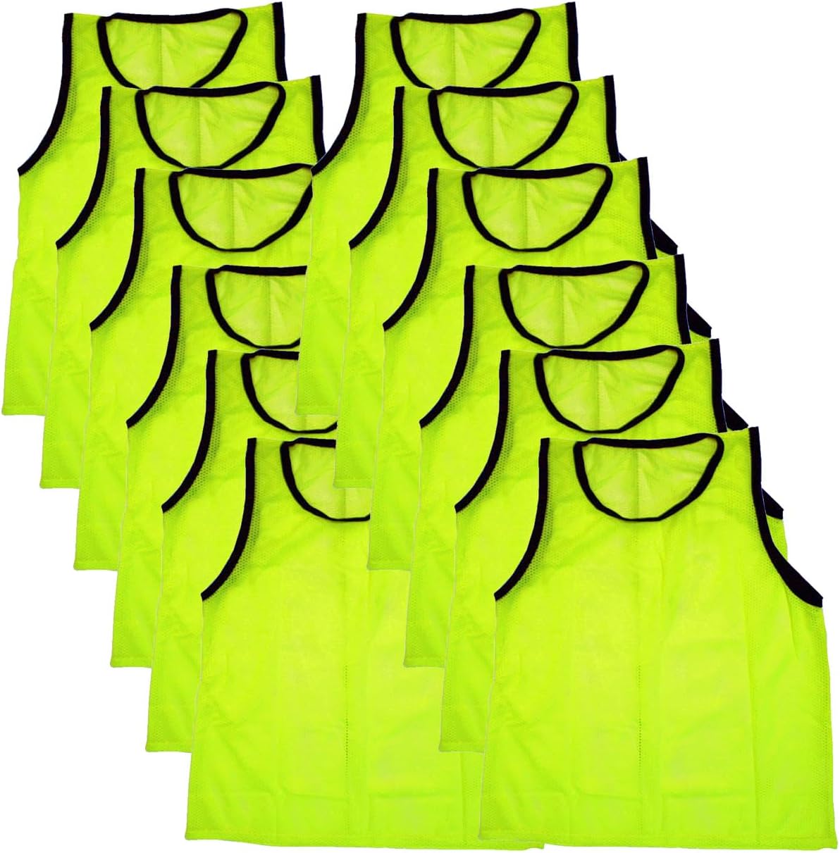 Scrimmage Training Vests Soccer Bibs Adult Set of 12 (Yellow)