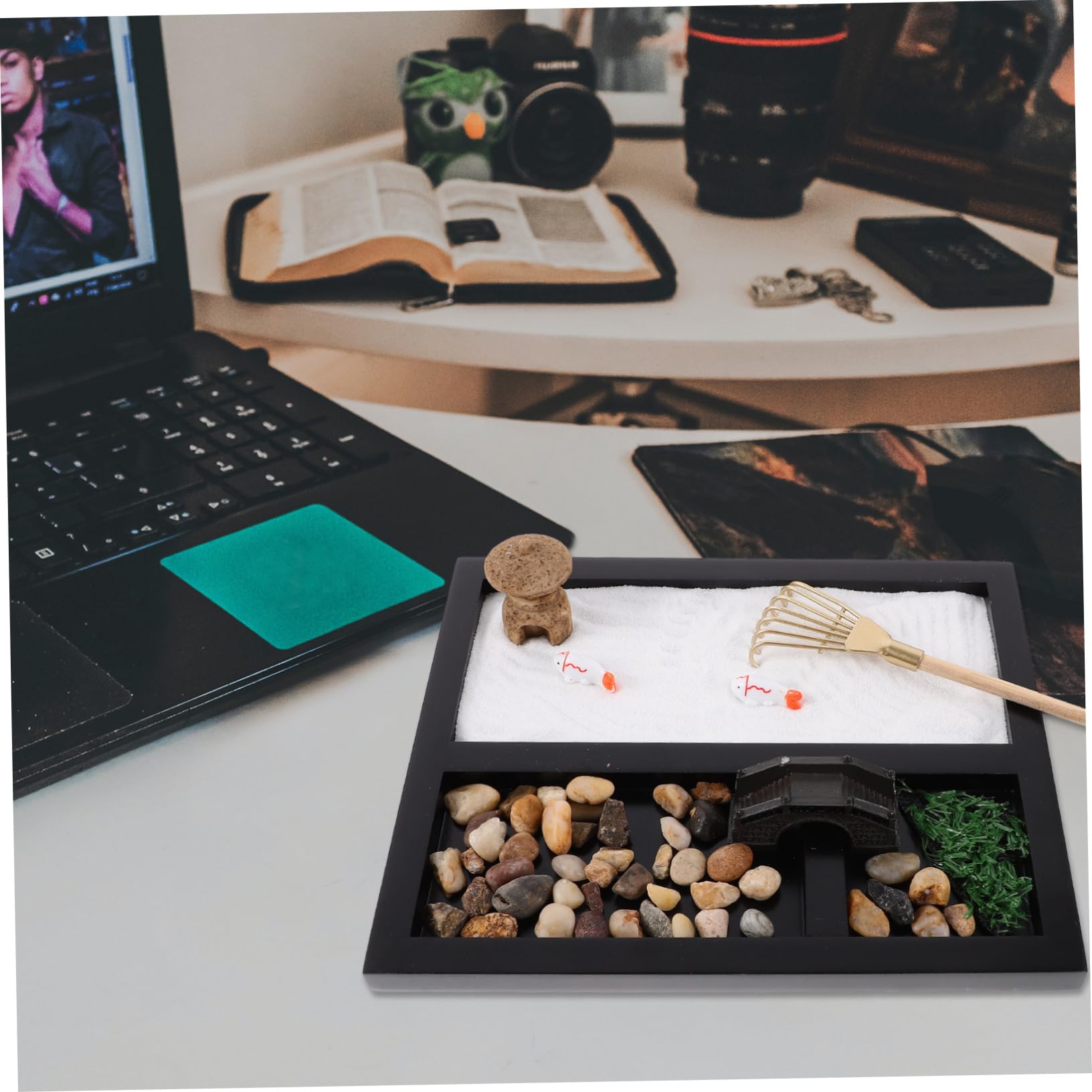 BESTonZON Sandbox Lid for Sand Art Zen Garden Sand Table Decorations with Miniature Landscape