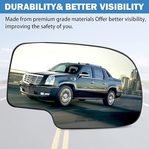 Miniatura 2 de Espejo de repuesto con calefacción para el lado del pasajero para Cadillac Escalade 2003-2007, Chevrolet Avalanche, Silverado, Suburban, Tahoe, GMC