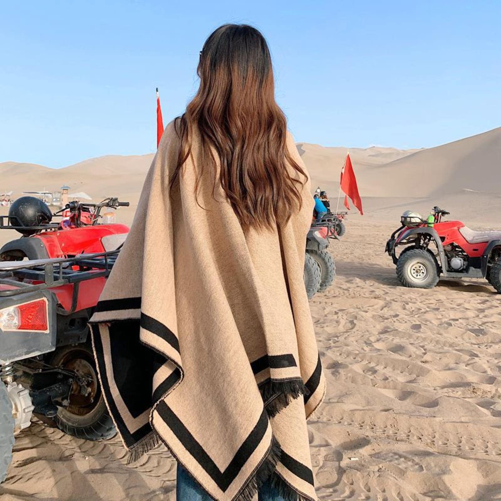 WALLBIG Bufanda de Cachemira con Estampado de Leopardo para Mujer a la Moda con Bolsillo Poncho de Invierno Chal Manta de Viaje Bufandas Pashmina