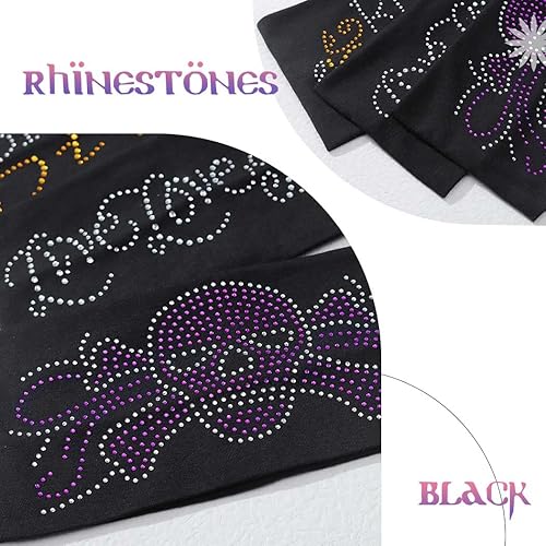 Miniatura 6 de Aceorna Diademas anchas de diamantes de imitación elásticas para senderismo, turbante negro, bandas para la cabeza de entrenamiento deportivo,
