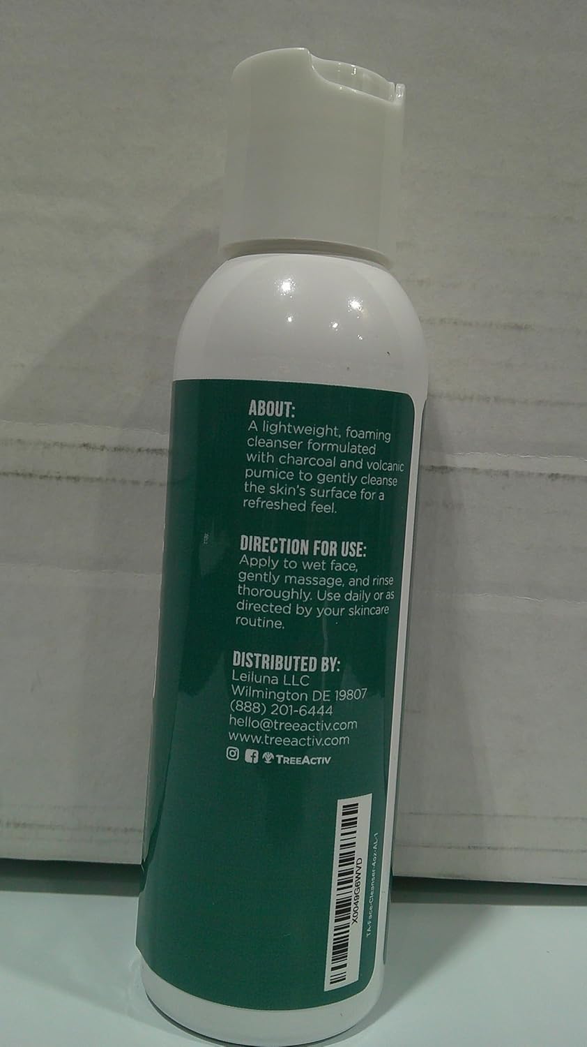 TreeActiv Charcoal Face Wash, 3.4oz, Daily Face Wash with Sulfur and Honey, Charcoal Face Cleanser for Women and Men, 400+ Uses, 2-Pack - Image 4