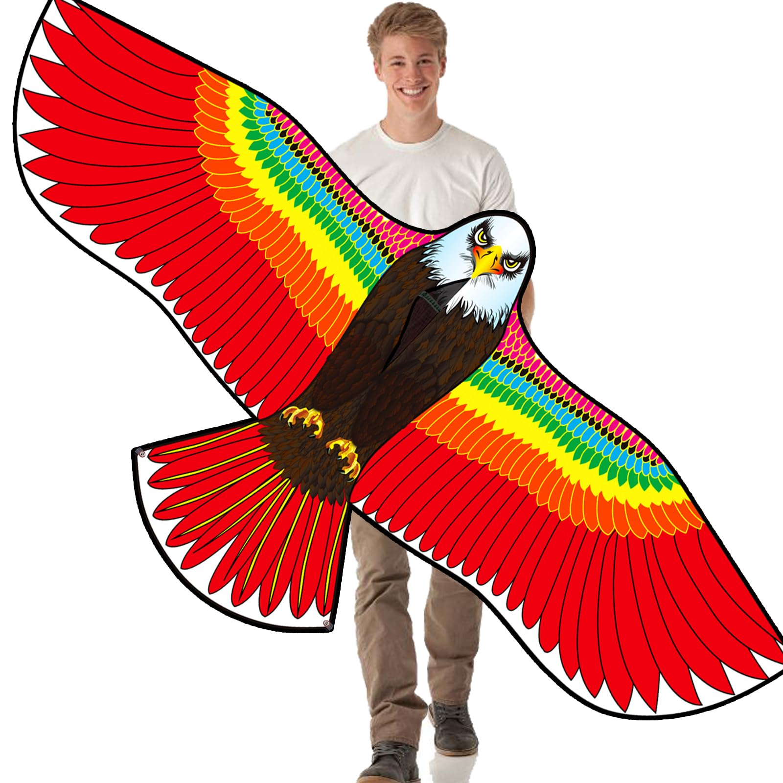HENGDA KITE Giant Bald Eagle Kite,for Kids and Adults,Easy to Fly,Excellent Fabric and Structure Design,The Pictures are Beautiful in high Definition,Suitable for Beginners