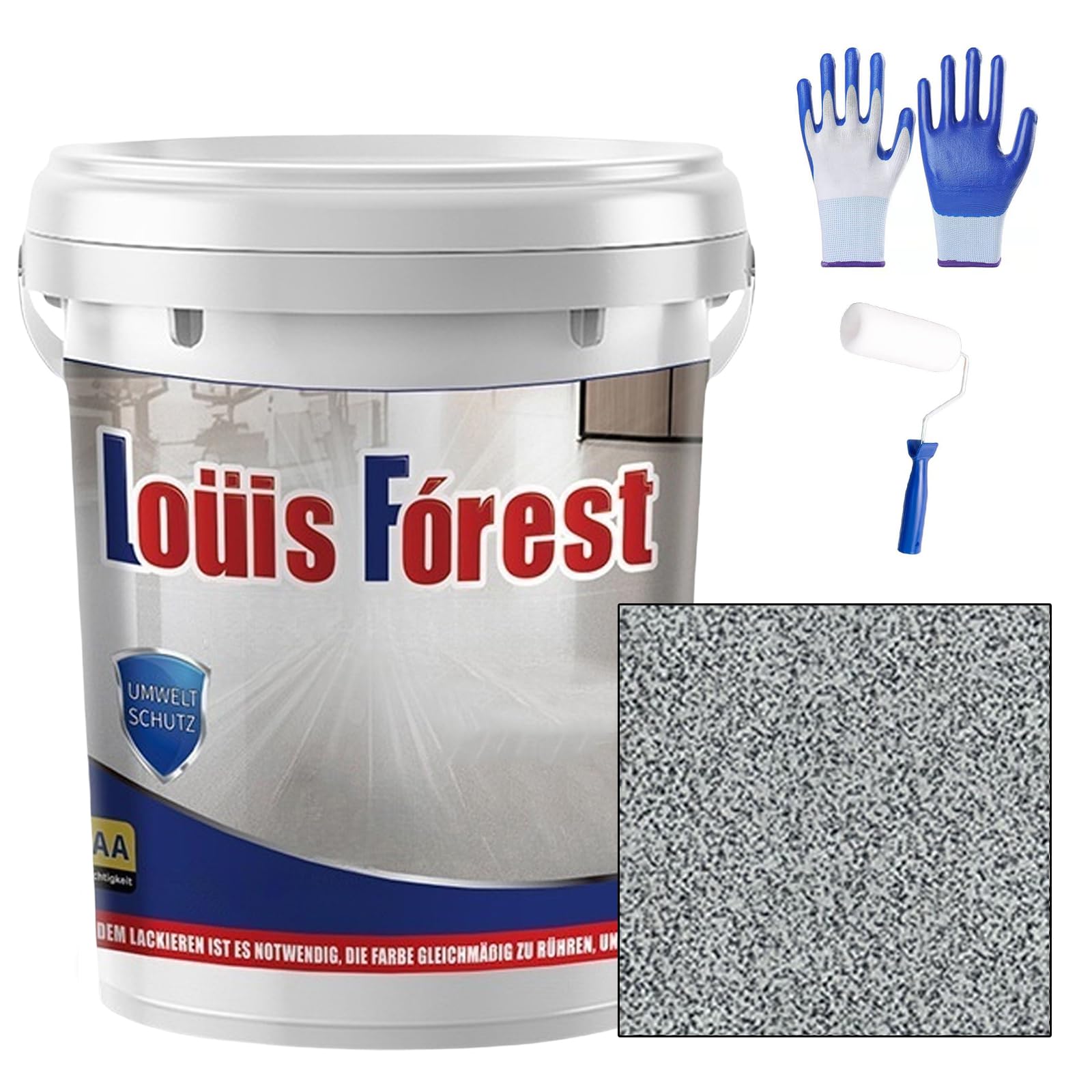 Ravionelle 2026 Upgrade Epoxy Colored Sand Floor Paint, Marble Effect Coating, Non-Slip & Wear-Resistant, Garage, Basement, Concrete & Wood Floors (gray-1,70oz/2kg)