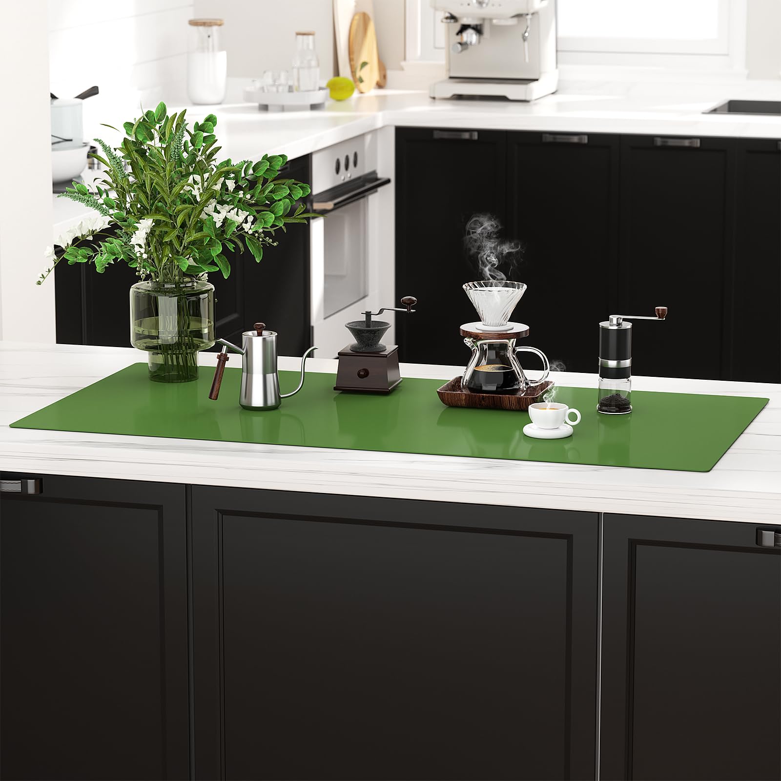 Tapis de table en silicone de qualité – 119,4 x 61 cm – Haute résistance à la chaleur (testé par des laboratoires de 250 °C), surface antidérapante et résistante à l'huile pour la pâtisserie et le