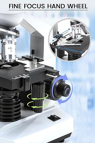 Miniatura 6 de Microscopios trinoculares compuestos 40X-5000X trinocular para adultos, con cámara de 5.0 mp con diapositivas de microscopio 30p, accesorios para