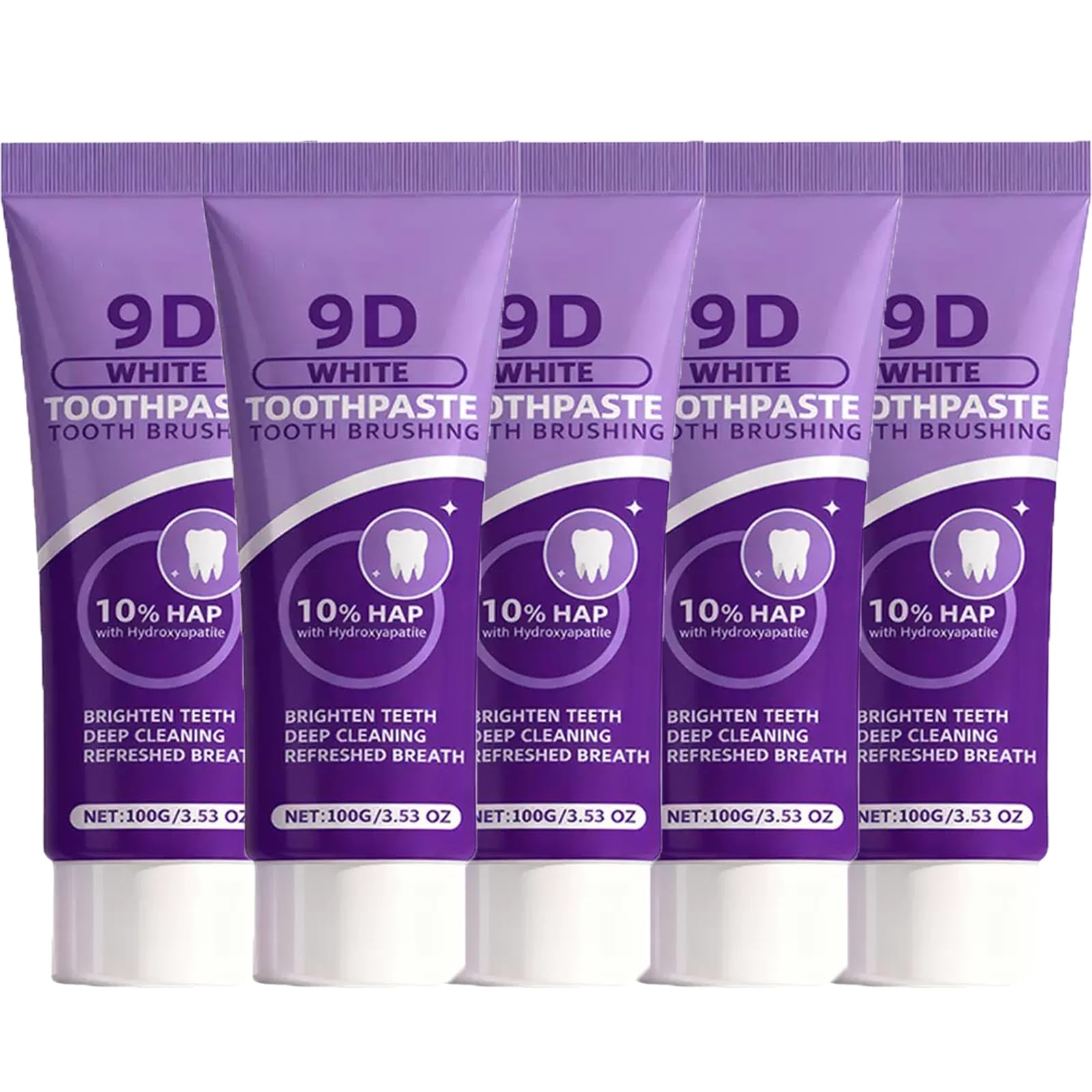 Dentifricio viola 9D per sbiancamento dei denti, dentifricio sbiancante idrossiapatite, dentifricio pulizia profonda, rimozione scolorimento dei denti. (5)