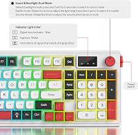 SOLIDEE 96% Membrán Billentyűzet Forgógombbal - Vezetékes/Bluetooth 5.0/2.4GHz Gasket Mount RGB Háttérvilágítással, 98 Gombos Mechanikus Érz 5