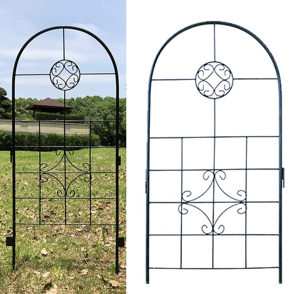 Buy Garden Obelisk, Arched Metal Trellis Outdoor Fixture, 49x19in Iron