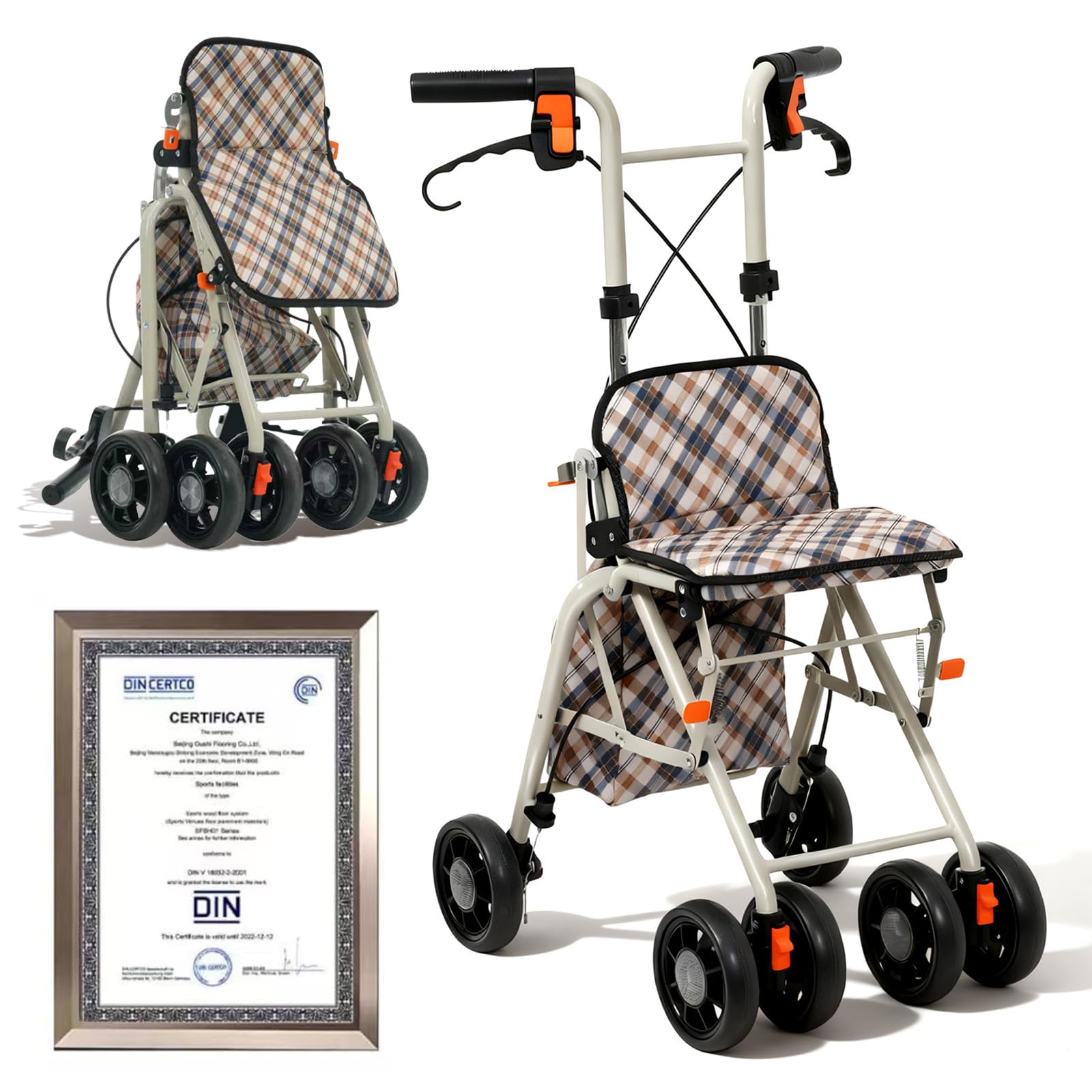 Amazon | BTYJLEBE シルバーカー 座れる 超軽量4kg おしゃれ 【DIN EN