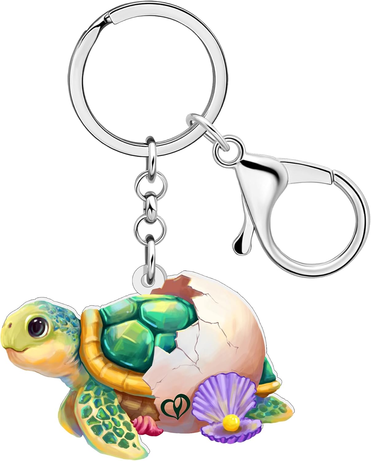 WEVENI Acrylic Turtle Keychain Ocean Tortoise Animal Charms Sea Turtle Gifts for Women Kids Girls Purse Backpack Accessories