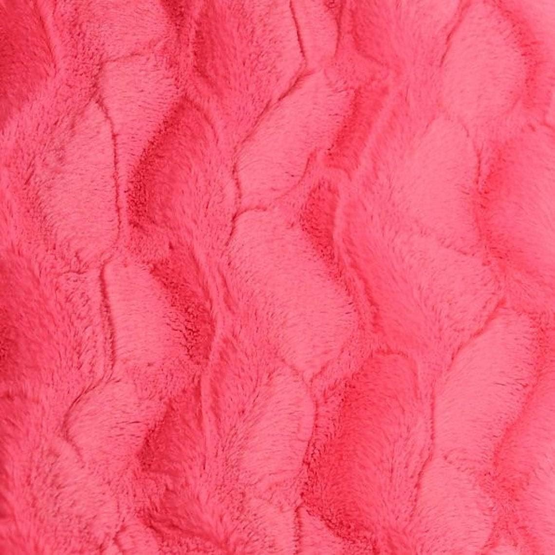 LUVFABRICS STELLA Soft minky fur fabric by The YARD (HOT PINK)