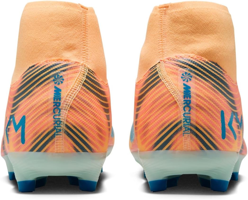 Nike Mercurial Superfly 10 Academy Kylian Mbappe MG High-Top Soccer Cleats (Melon Tint/Igloo/Neo Turquoise)