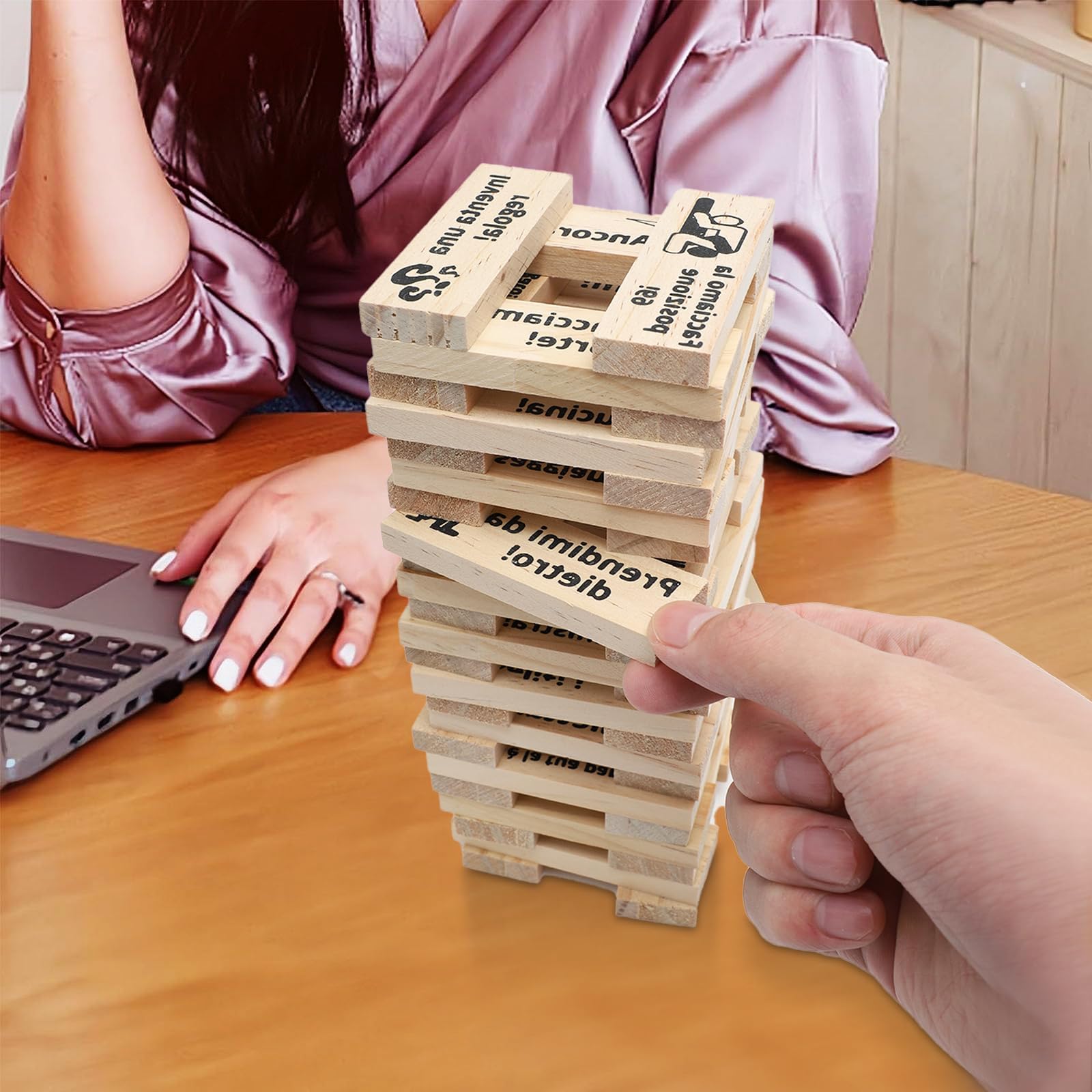 FOGARI Italiano Gioco Super Naughty Block Tower (48 pezzi),Lust Tower,Giochi Erotiici Coppie,Giochi di Coppia for Adulti,Erotiici, hot per coppie adulti - B