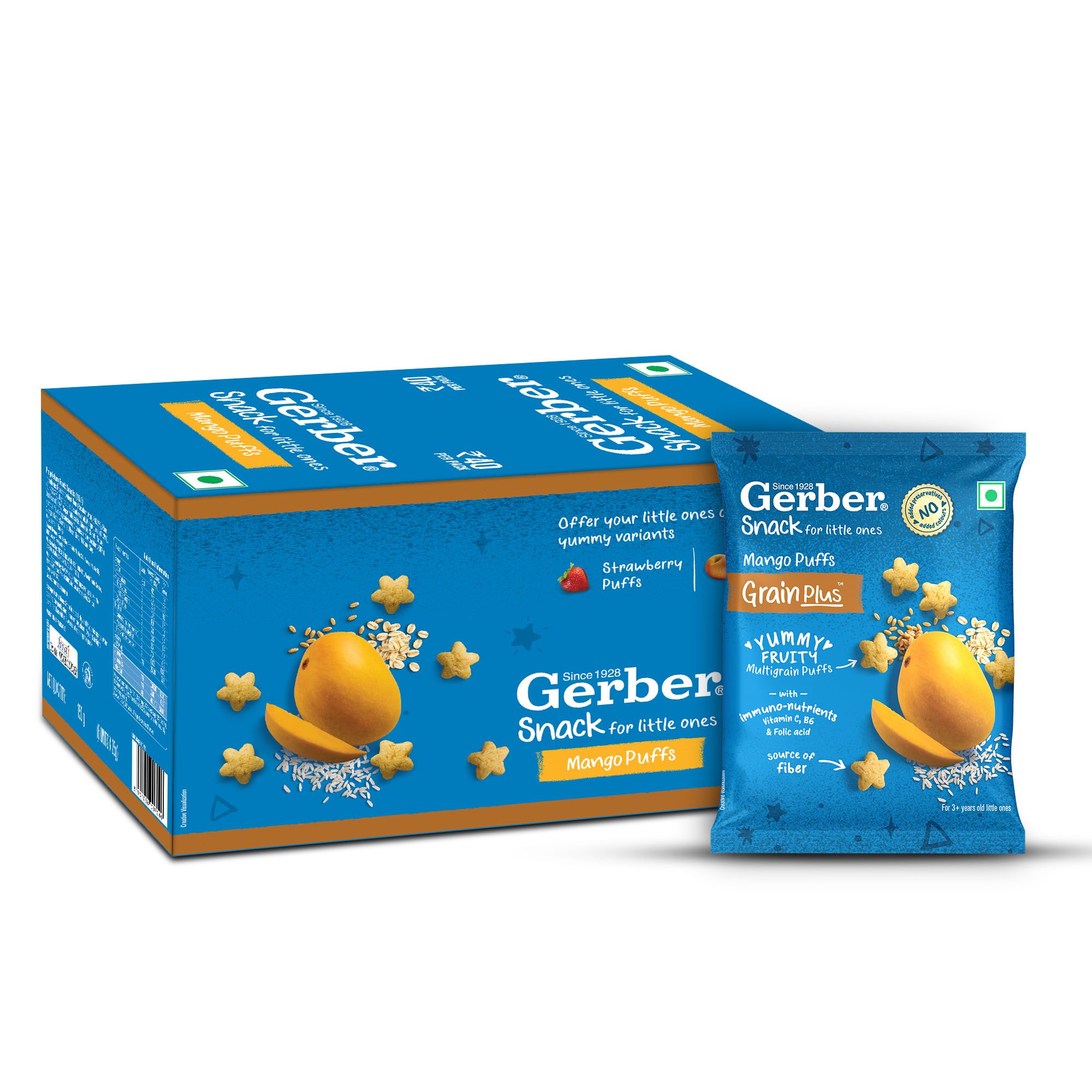 Gerber Snacks Mango Puffs Kids, Yummy And Nutritious, Made Multigrain Oats, Wheat & Rice, No Added Colors Or Preservatives, Travel & Ready To Eat Snack Children, 150G(6X25G) (B0CFYGKBQT) Amazon Price History, Amazon Price Tracker