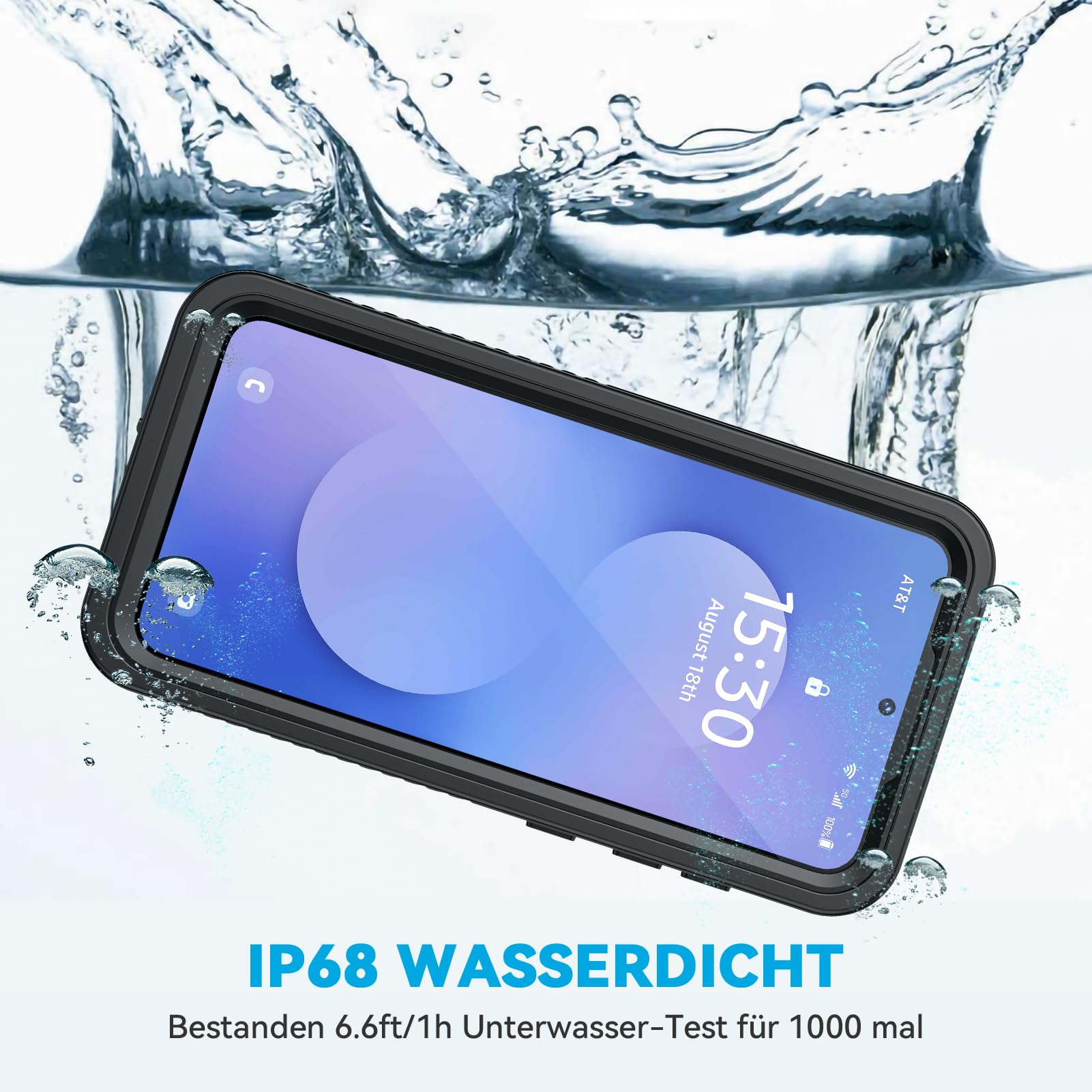 für Samsung Galaxy S25 FE Hülle IP68 Wasserdicht,HandyHülle für Samsung S25 FE 5G 360 Schutzhülle,Stoßfest Staubdicht Outdoor Panzerhülle mit Eingebautem Displayschutz für S25 FE,Schwarz