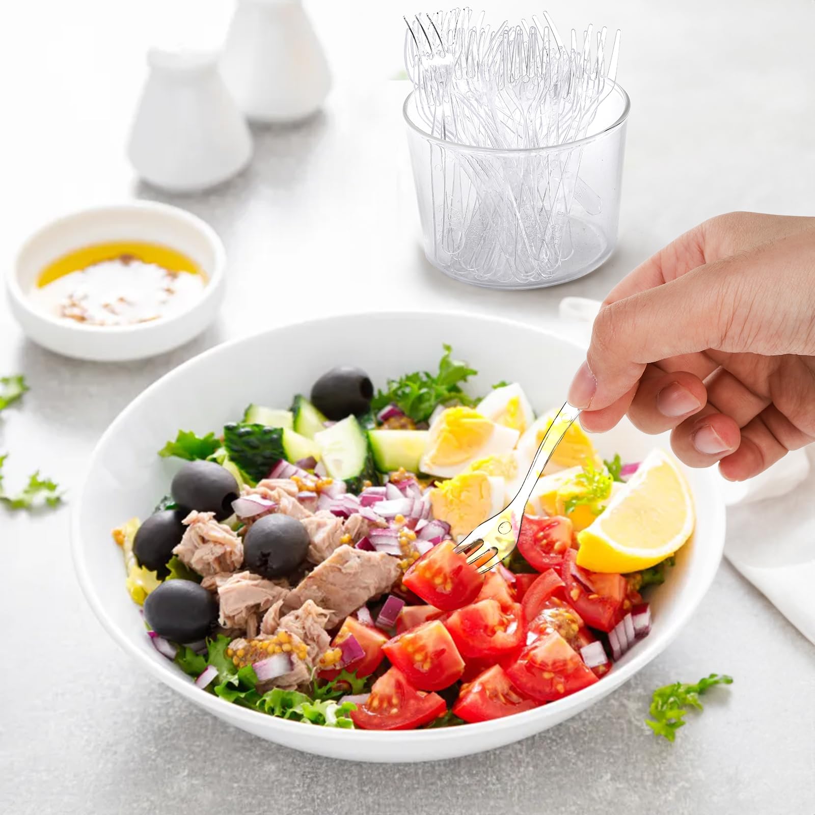 Covzoe 500 Pieces Plastic Mini Forks Disposable, 3.7 x 0.6 Inch — Amazon image 7