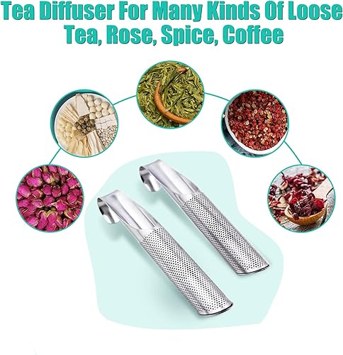 Miniatura 5 de 3 infusor de té y 1 cepillo, difusores de té para té suelto, infusor de té para hojas de té sueltas, café, especias, condimentos, infusor de té con