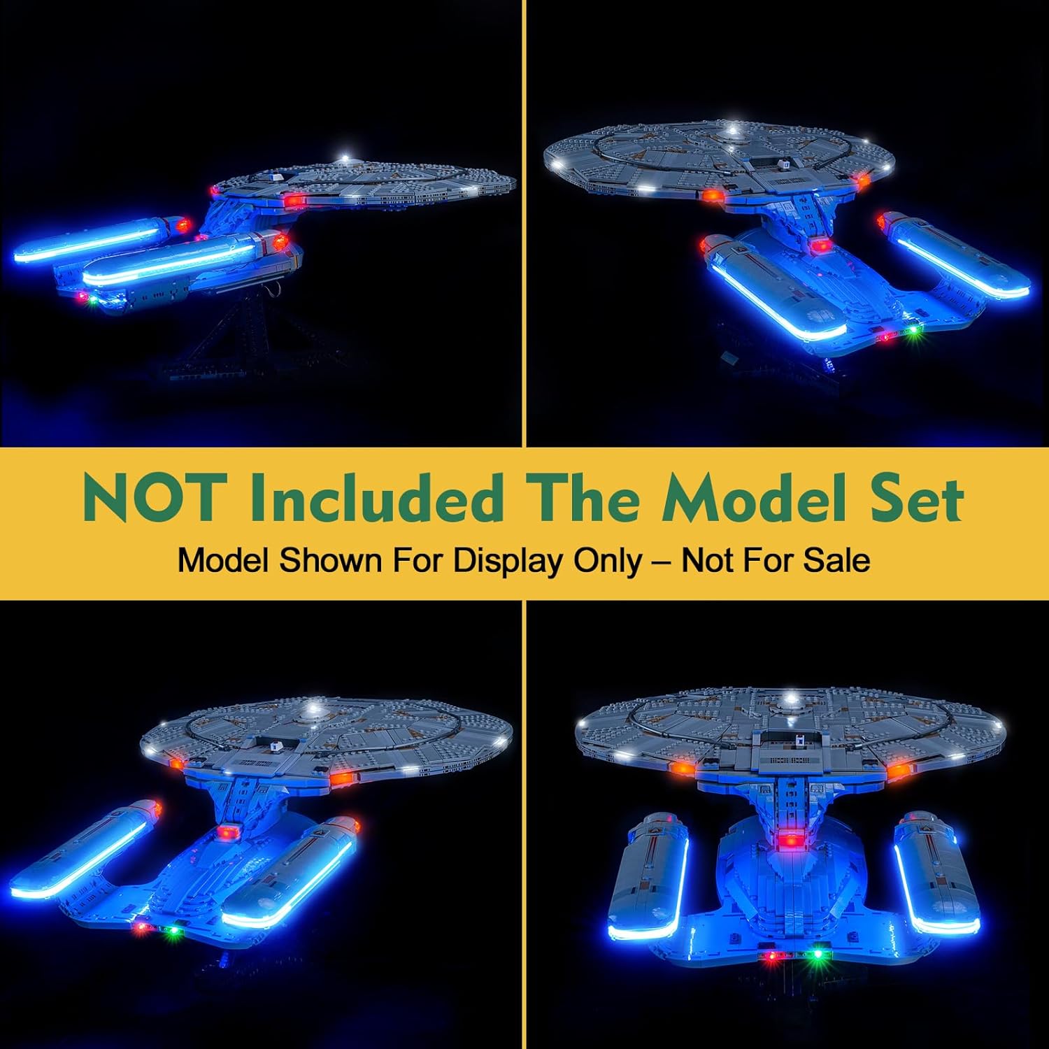 Upgraded Lighting kit Compatible with Lego 10356 U.S.S. Enterprise NCC-1701-D - No Model Only Light, LED Lights Accessories Compatible with Lego Enterprise 10356 (RC Version Light)