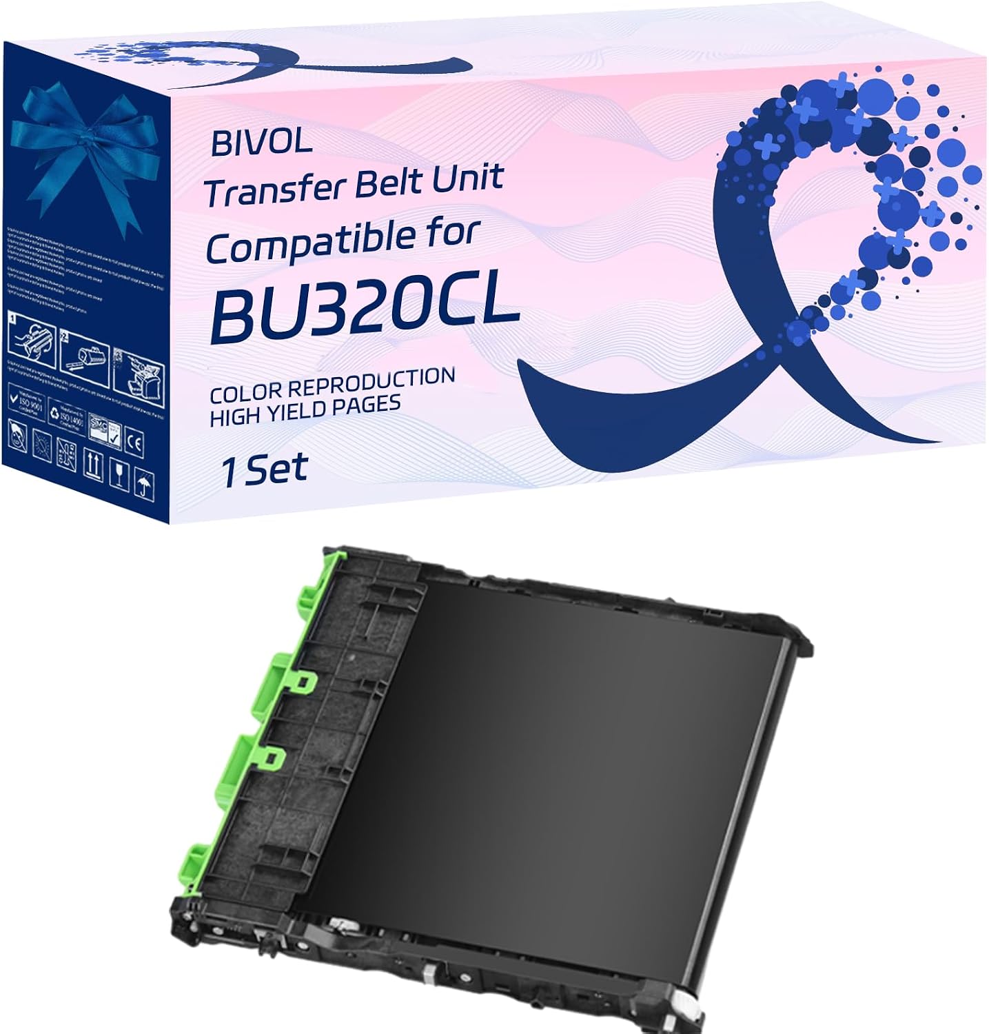 BIVOL BU320CL Transfer Belt Unit Compatible for Brother HL-L8250CDN HL-L8350CDW HL-L8350CDWT HL-L9200CDWT Printers, with Chip, High Yield 50000 Pages (1 Set)