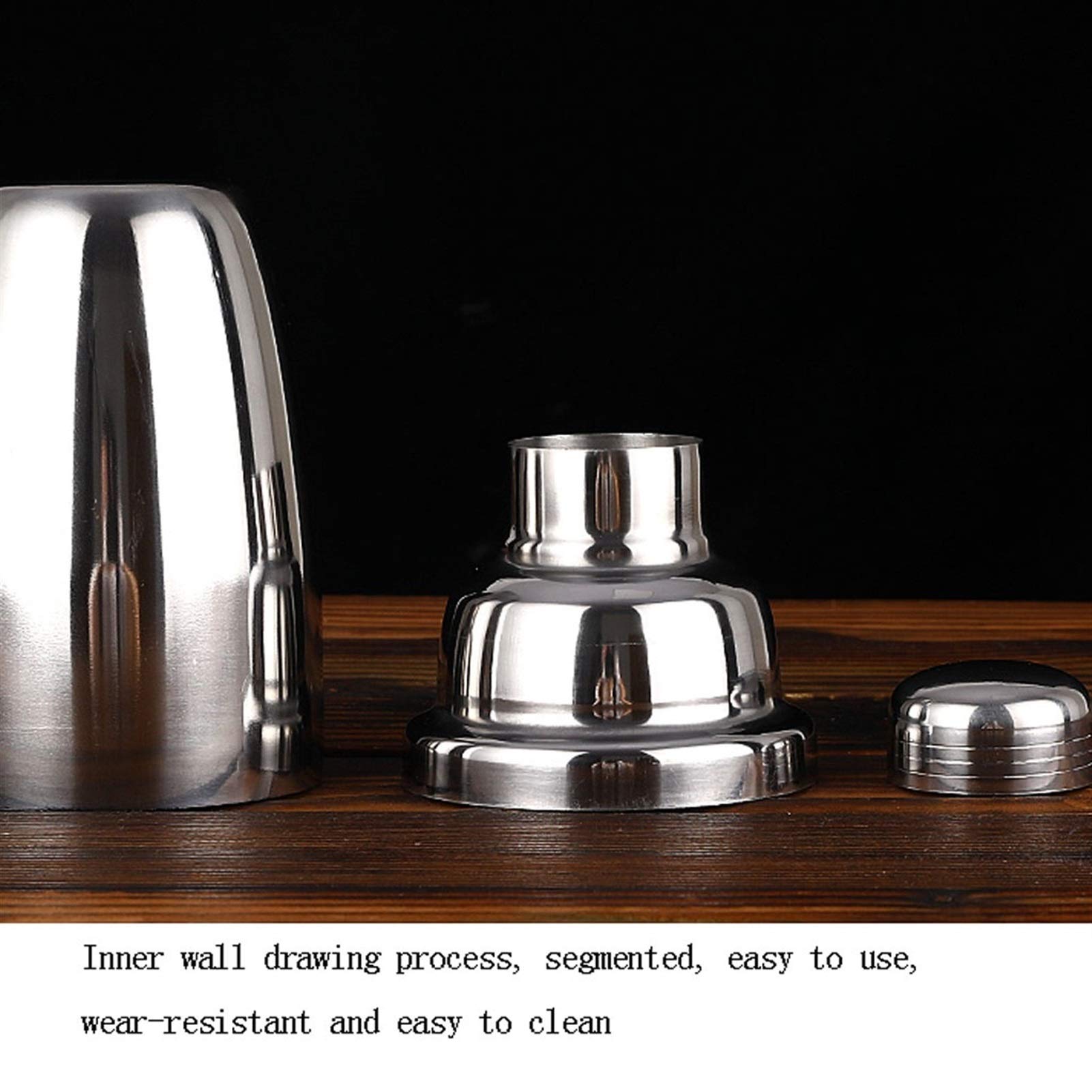 Mezclador de vino Sistema de 6 piezas para los camareros o los mixólogos - Accesorios de conjunto de barra de casas, mezcla de acero inoxidable Kit de barmandero con shakers, coladores, jigger, Muddle