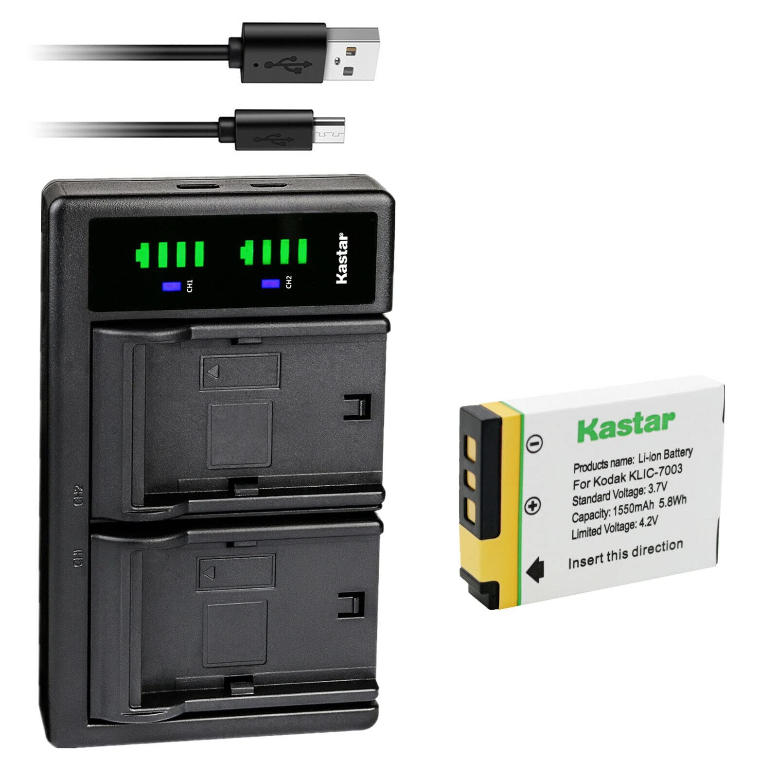 Kastar 1-Pack Battery and LTD2 USB Charger Replacement for GE GB-40 GB40 Battery, GE A830, E1030, E1035, E1040, E1050, E1050TW, E1055, E1235, E1240,