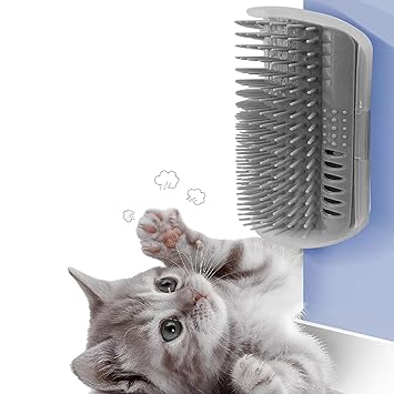 KsPups Cat Self Groomer, 1 Pack Cat Grooming Brush, Cat Face Scratcher, Wall Corner Groomers Soft Grooming Brush Cat Massage Combs for Short Long Fur Cats, Softer Massager Toy for Kitten Puppy (Cat It Groom-A)