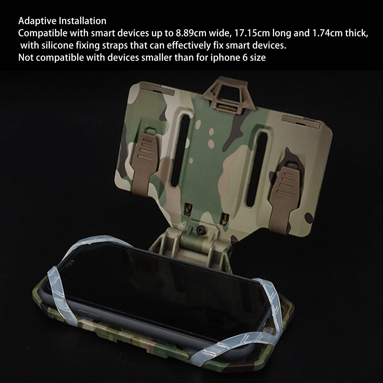 Fockety Klappbarer Handy-Ständer, Taktischer Weste-Telefonhalter, Adaptive Installation, Universelles Brust-Handy-Board, Plattenträger-Navigationsboard für Outdoor-Trainingsspiele (CP)