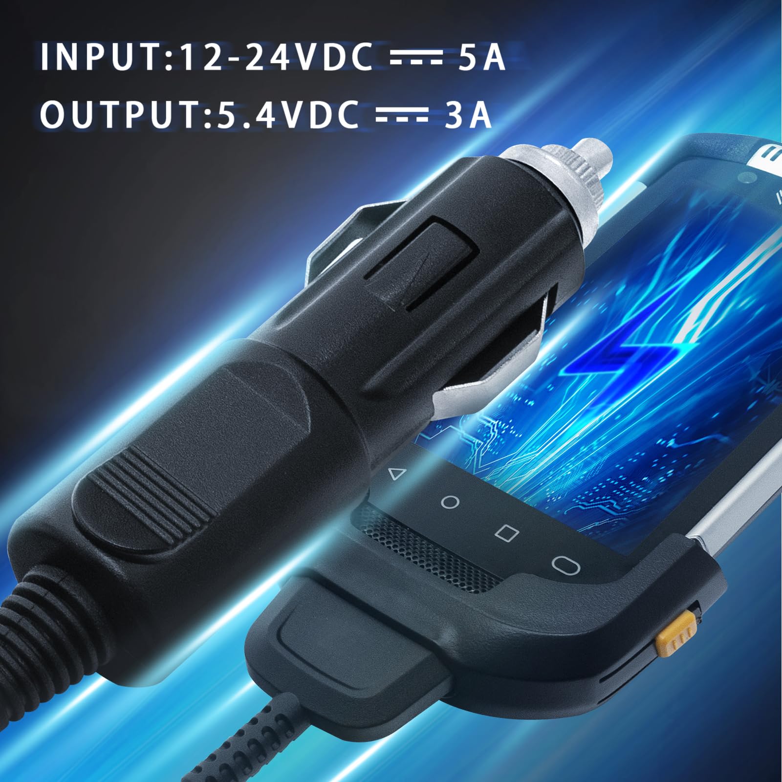 Fast Charging Car Charger Cable For Zebra Symbol TC77 TC70 TC72 CHG-TC7X- CLA1-01