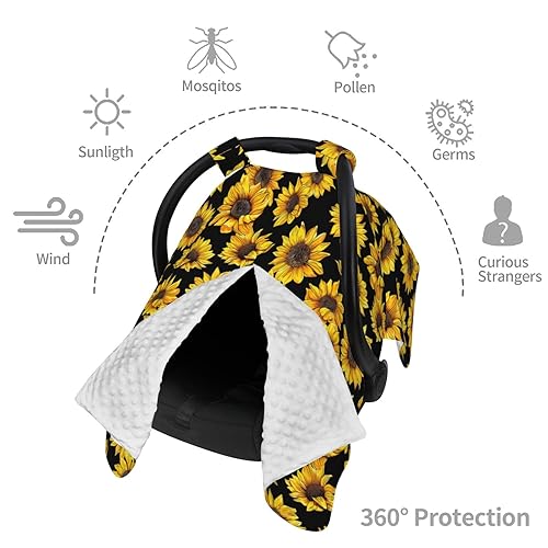 Vista 75 de KiuLoam Toldo de asiento de automóvil de animales del bosque, funda de lactancia para mamá lactancia, funda de asiento de automóvil para bebé/fundas